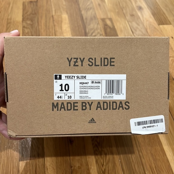 Brand new in box never worn lime green Yeezy Slides - Picture 3 of 6